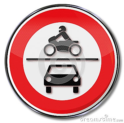 Prohibition for all motorcycles and cars Vector Illustration