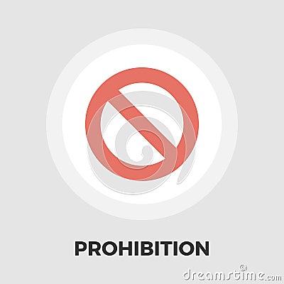 Prohibition icon flat Vector Illustration