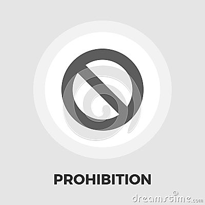 Prohibition icon flat Vector Illustration