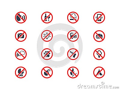 Prohibition icons Vector Illustration