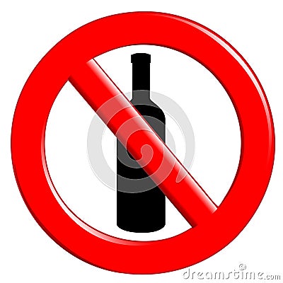 Prohibition ingestion bottles Stock Photo