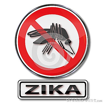 Prohibition for mosquitos to the zika virus Vector Illustration