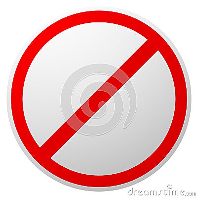 Prohibition, restriction, forbidden, no enty sign. Red circle Vector Illustration