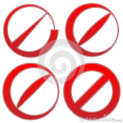 Prohibition, restriction sign. Red no entry, do not enter signs Vector Illustration