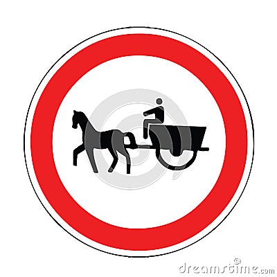 PROHIBITION Road Sign. Road information Symbol. Prohibition of turning left Vector Illustration
