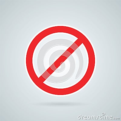 Prohibition road sign vector illustration. Stop icon. Vector Illustration