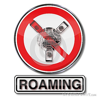 Prohibition for roaming and roaming costs Vector Illustration