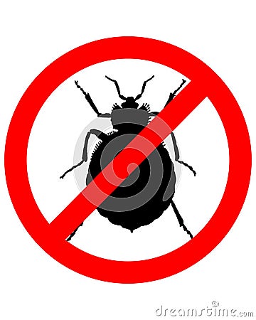 Prohibition sign for bedbugs Vector Illustration