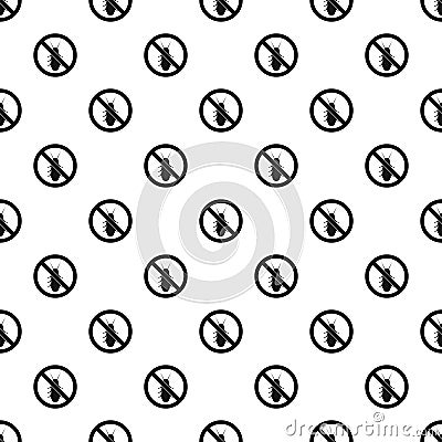 Prohibition sign coleoptera pattern, simple style Vector Illustration