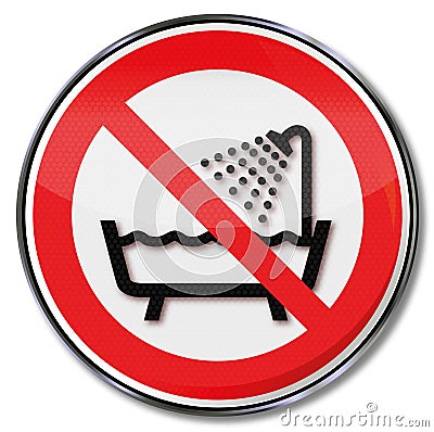 Prohibition sign do not use this unit in the bath Vector Illustration