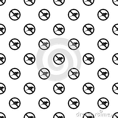 Prohibition sign mouse pattern, simple style Vector Illustration