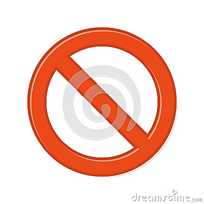 Prohibition Sign on White Background. Vector Vector Illustration