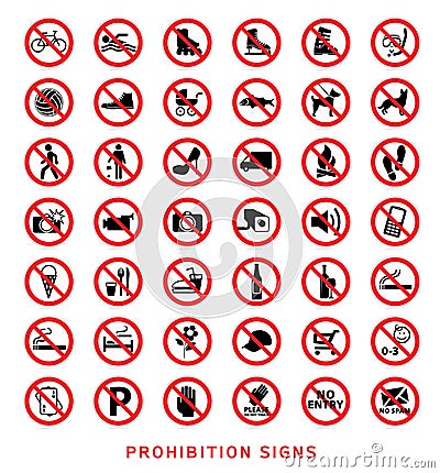 Prohibition signs Stock Photo