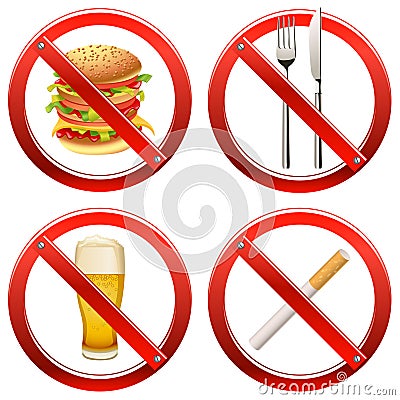 Prohibition Signs - Set Two Vector Illustration