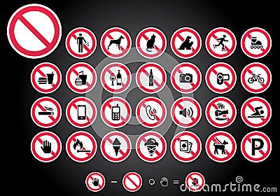 Prohibition signs - Set 1 Vector Illustration