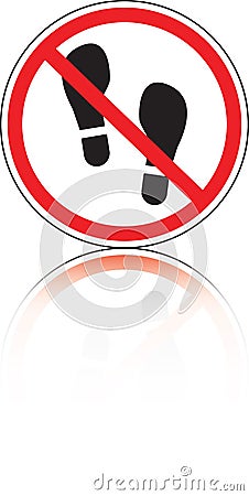 Prohibitive sign with an imprint from boot Vector Illustration