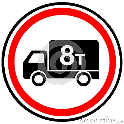 Prohibitory sign `No trucks allowed.` Russia Stock Photo