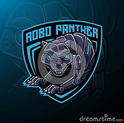 Panther robot mascot logo design Vector Illustration