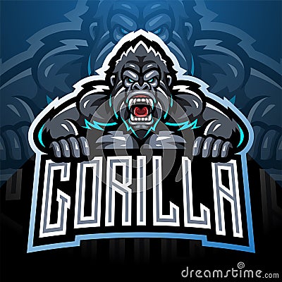 Angry gorilla mascot logo desain Vector Illustration