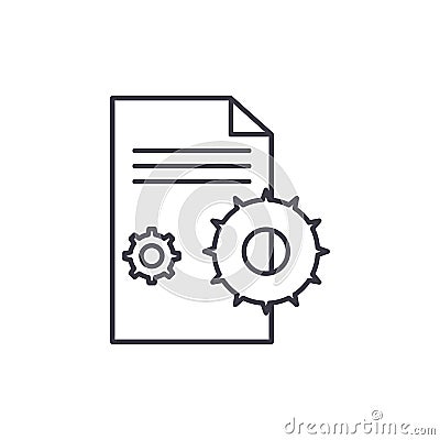 Project agreement line icon concept. Project agreement vector linear illustration, symbol, sign Vector Illustration