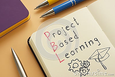 Project based learning PBL is shown on the photo using the text Stock Photo