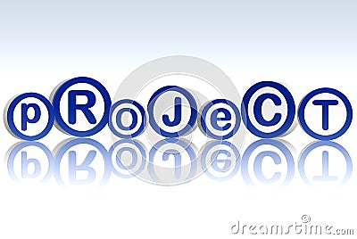 Project in blue circles Stock Photo