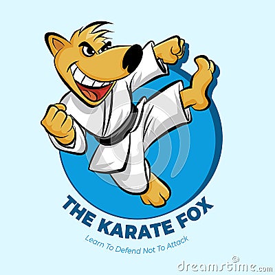 Beautiful fox mascot vector in karate costume Vector Illustration