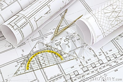 Project drawings Stock Photo