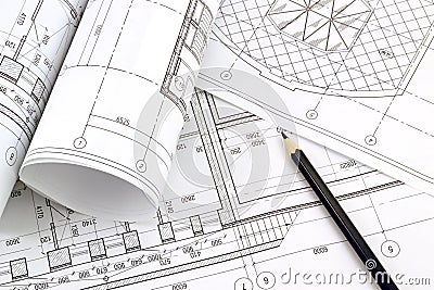 Project drawings Stock Photo