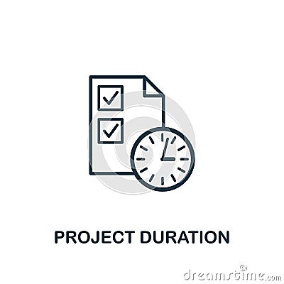 Project Duration icon. Creative element design from risk management icons collection. Pixel perfect Project Duration Vector Illustration
