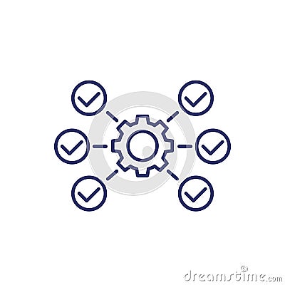 project execution line icon on white, vector Vector Illustration