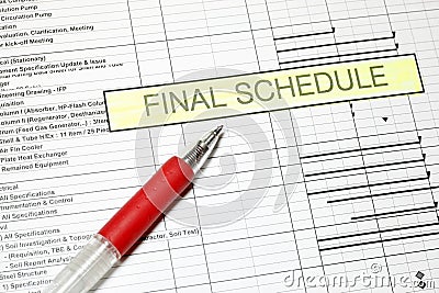 Project Final Schedule Stock Photo