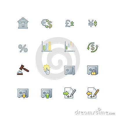 Project finance icons Vector Illustration