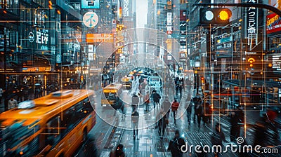 This project focuses on the intersection of pedestrian movement, autonomous vehicle navigation, and digital signage systems to Stock Photo