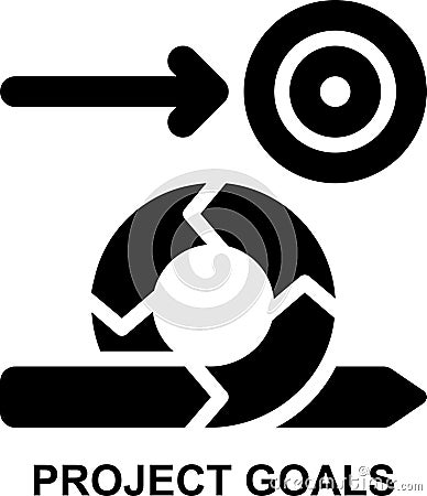 project goals, target, objective, goal, agile, project management solid glyph icon Stock Photo