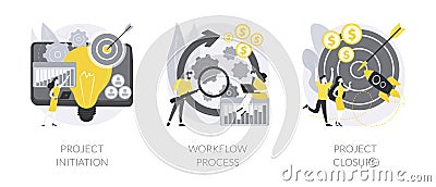 Project implementation abstract concept vector illustrations. Vector Illustration