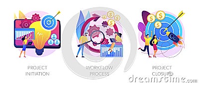 Project implementation abstract concept vector illustrations. Vector Illustration