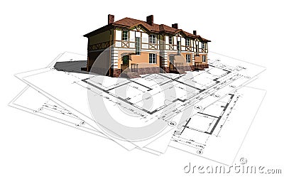 Project layout drawing Stock Photo