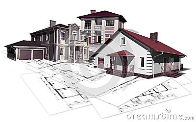 Project layout drawing of the house Stock Photo