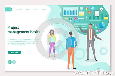 Project Management Basics Landing Page Website Vector Illustration