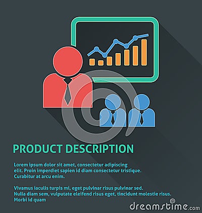 Project management icon, product description icon. Vector Illustration