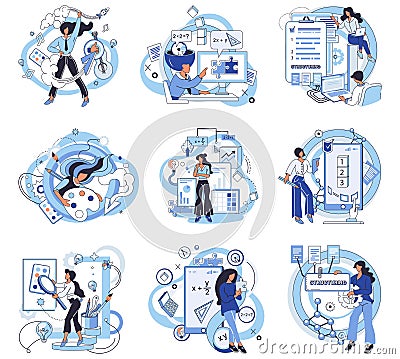 Project management. Meeting deadlines is vital aspect successful project management Vector Illustration