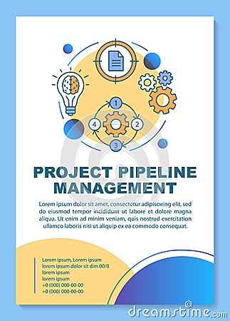 Project management poster template layout. Business solution search, problem solving process. Banner, booklet, leaflet Vector Illustration