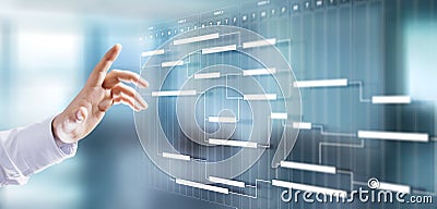 Project management schedule plan diagram business process optimisation concept. Stock Photo