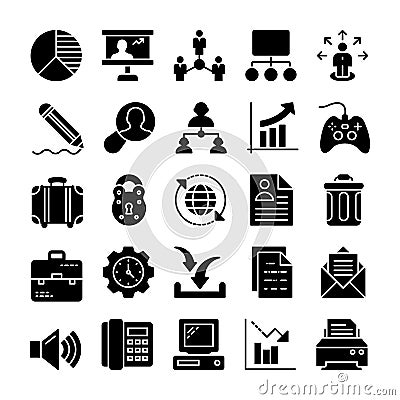 Project Management Solid Icons Stock Photo