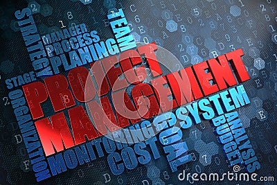 Project Management. Wordcloud Concept. Stock Photo