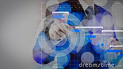 double exposure of businessman working with digital cloud network concept Stock Photo