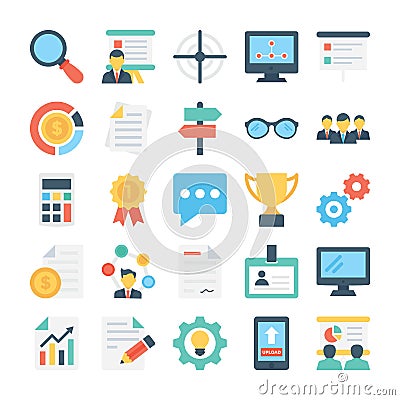 Project Managment Colored Vector Icon 1 Cartoon Illustration