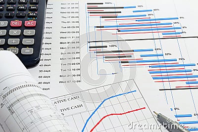 Project planning and cash flow Stock Photo