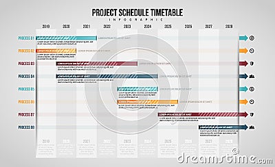 Project Schedule Timetable Infographic Vector Illustration